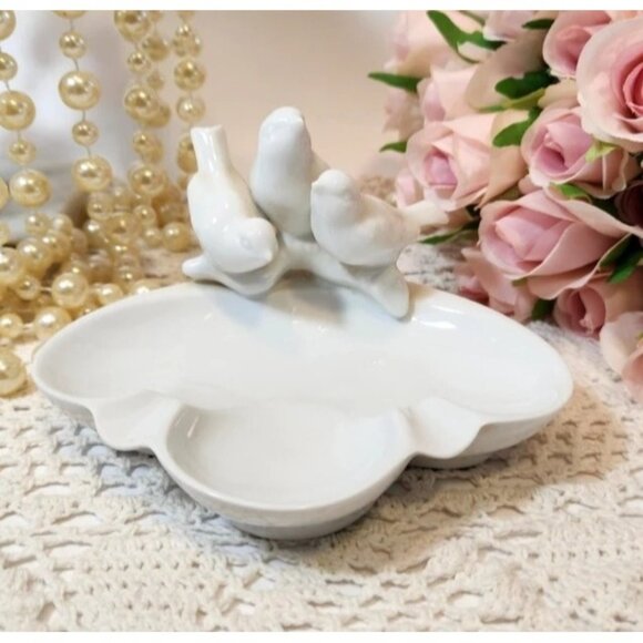 Gerold Porzellan Other - Vtg Handmade Gerold Porcelain Three Birds on a Branch Ashtray Trinket Pin Dish